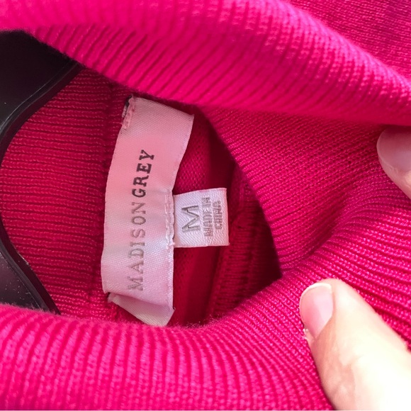 Madison Gray Vibrant Pink Turtleneck Sweater - Picture 4 of 10